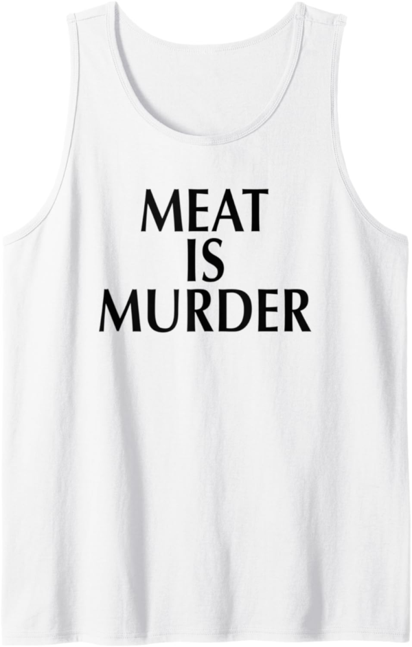 Meat Is Murder Shirt Vegetarian Vegan Gift Tank Top - Image 2